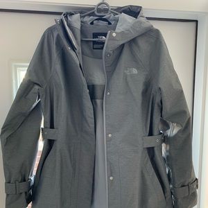 Grey North Face Rain Coat